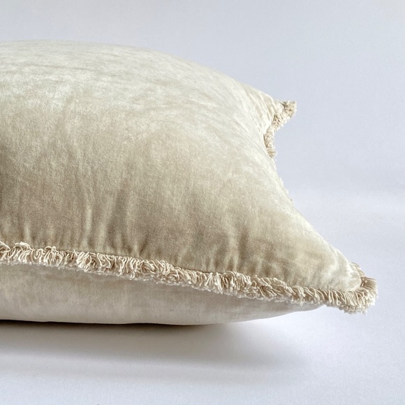 Velvet Fringed Throw Pillow Cover Pottery Barn22 x 22 NWOT - Picture 5 of 6